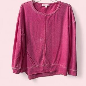 Adyson Parker Pink Stonewashed Oversized Sweatshirt Medium